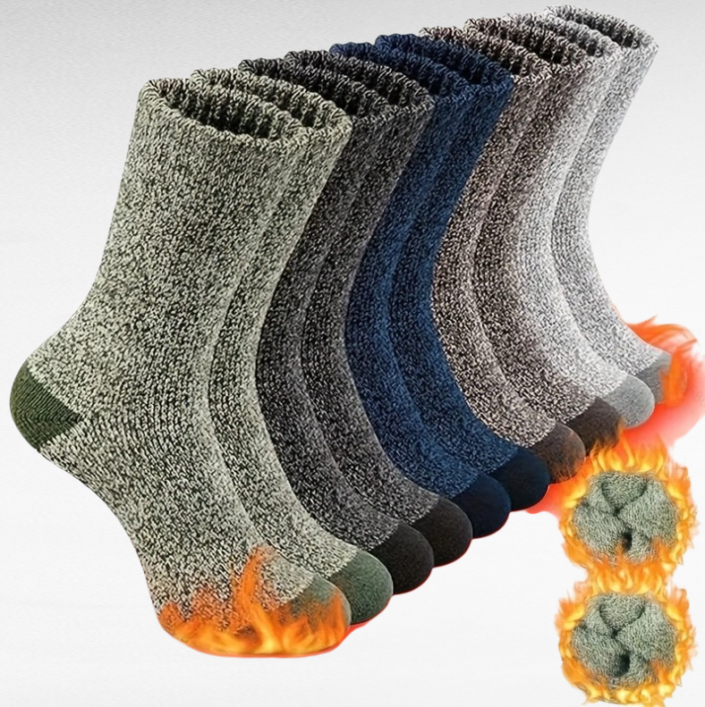 5足セット メンズ冬用タオルソックス 毛玉付き暖かい靴下