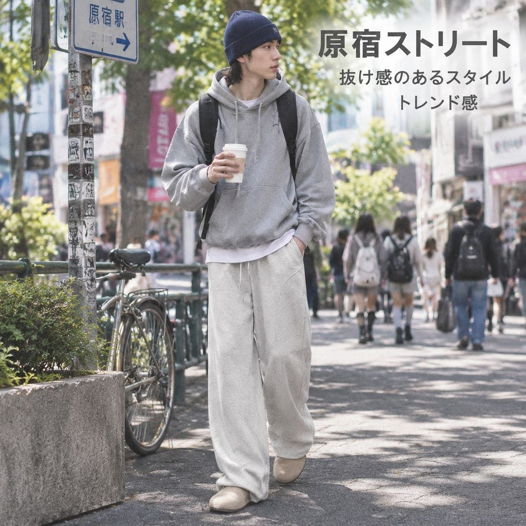 トレンドストレートサーベルカジュアルパンツ