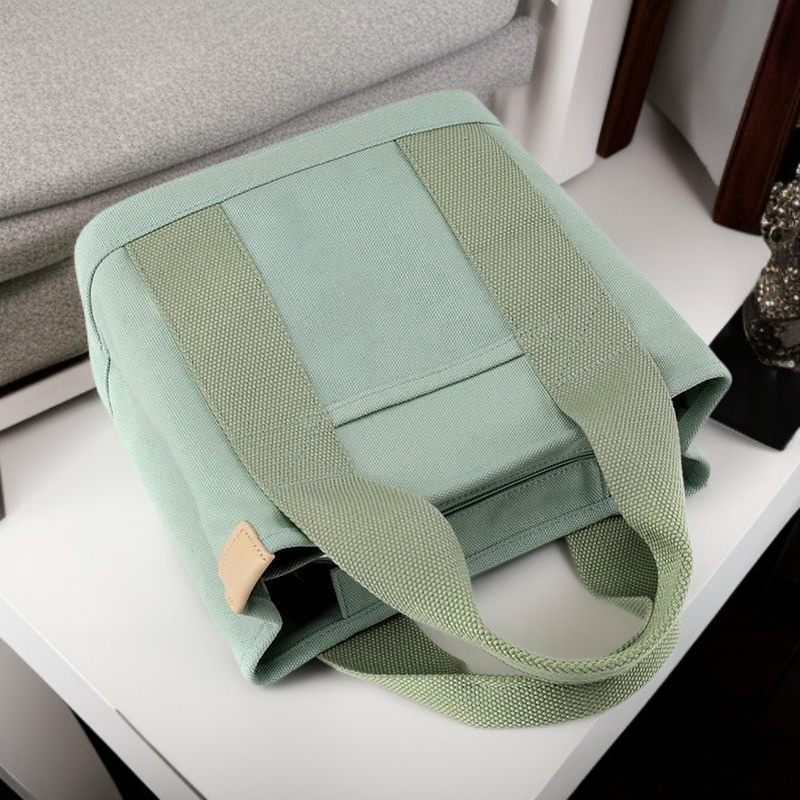Bolsa de almuerzo de lona multifuncional, bolso de hombro para oficina, bolso tote elegante