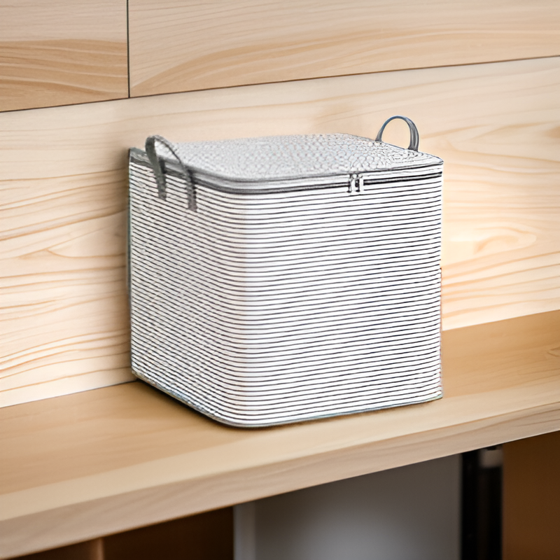 방수 방진 수납 파우치 대용량 스트라이프 정리 의류 접이식 부직포 바지 수납 파우치