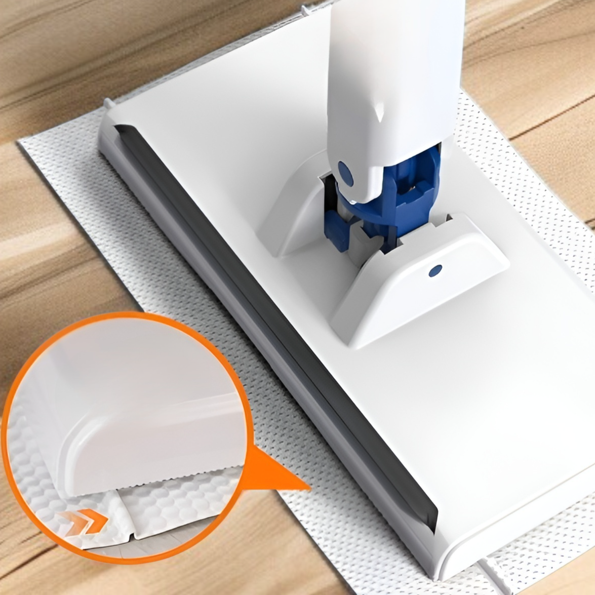 フロアワイパー 本体 1秒で着脱 ワンタッチモップ 2in1水切りワイパー 乾湿両用モップ 拭き掃除 雑巾ワイパー ベランダ 玄関 床 窓 フロア フローリング 掃除道具 使い捨てドライシート付き