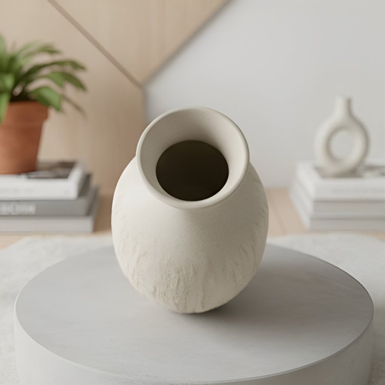 오프 화이트 꽃병 장식 장식품