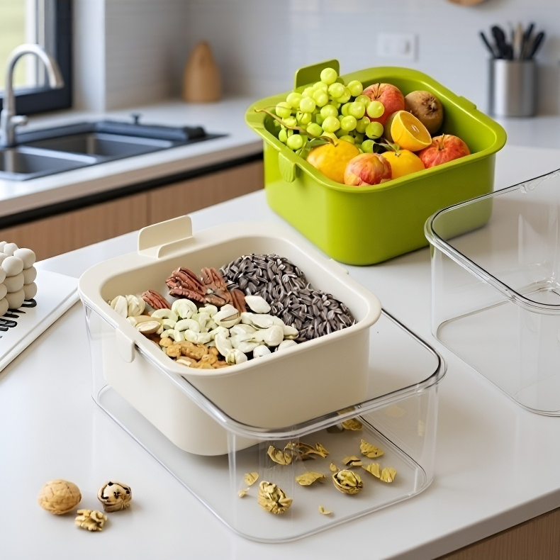 Space-saving double-layer snack holder for lazy people