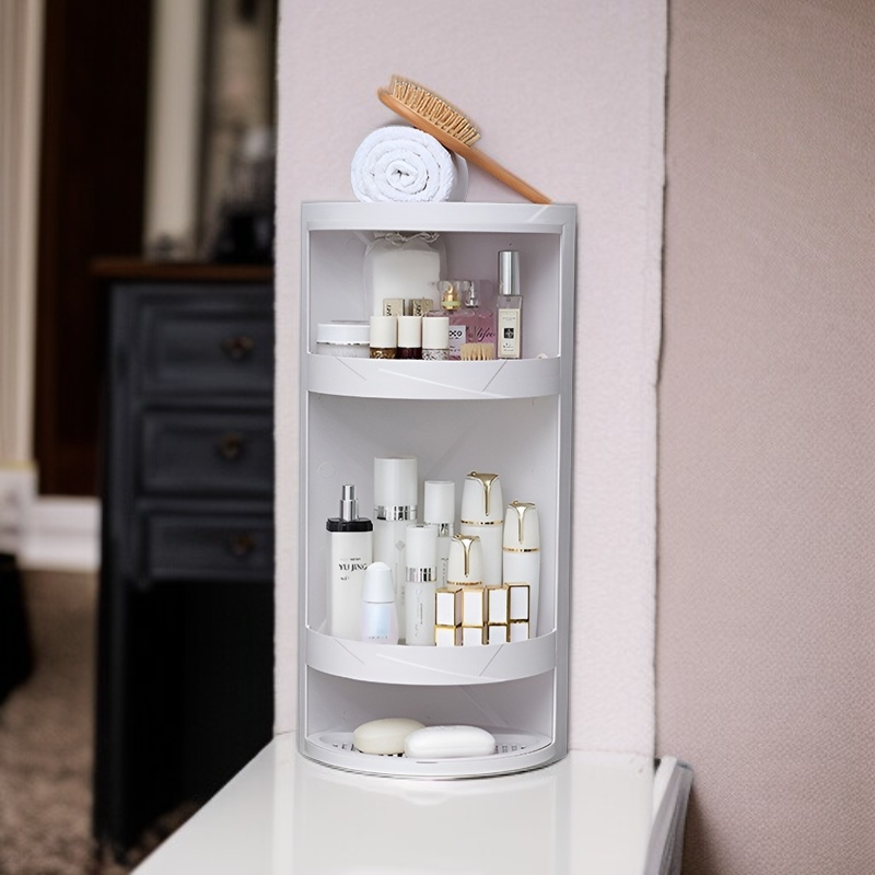 Badezimmer-Drehgestell, mehrschichtiges Toiletten-Eck-Wandaufbewahrungsbox, stanzfreies Duschaufbewa