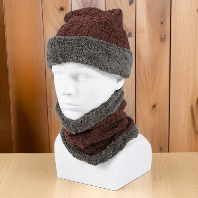  따뜻한 면 모자 세트 