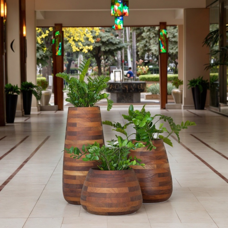 미니멀리즘 대형 원목 화분