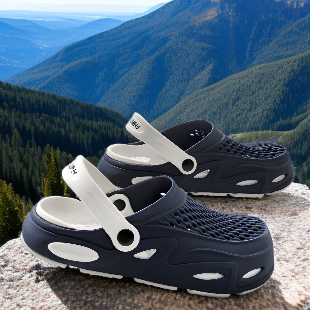 男性用のホールシューズ、アウトドアドライビングシューズ、2025年新作の滑り止めビーチシューズ、通気性と耐摩耗性に優れたスリッパ、双方向サンダル、サマーサンダル