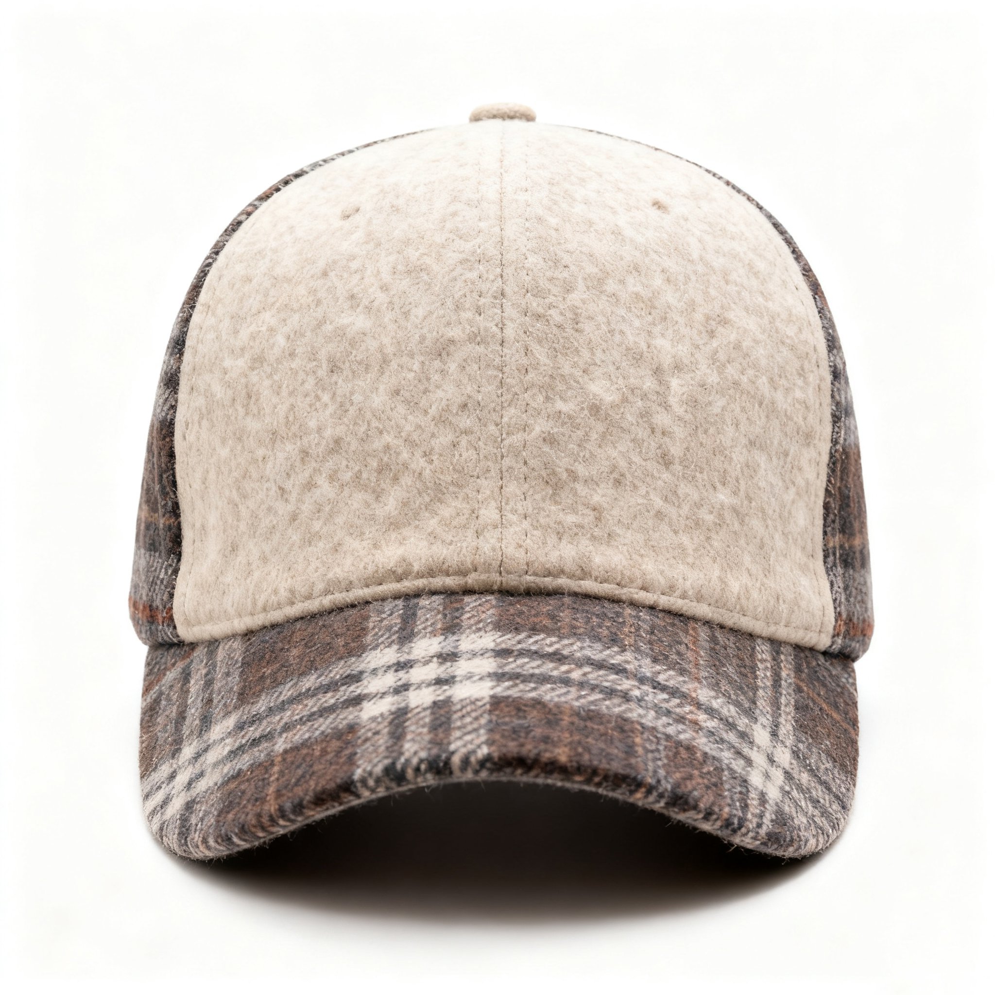 체크무늬 가을겨울 야구 모자