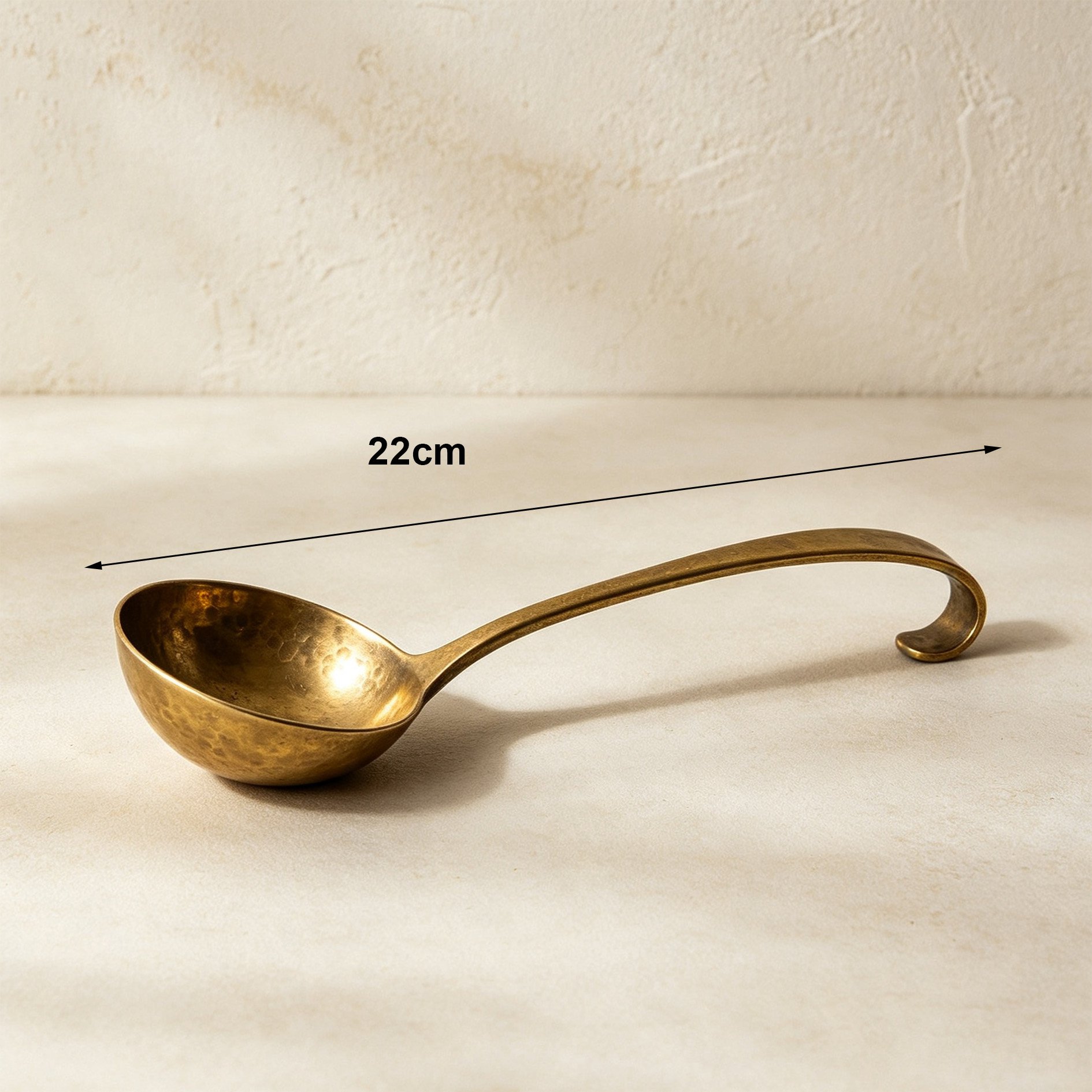 Elegant gold soup spoons stack for kitchen decor