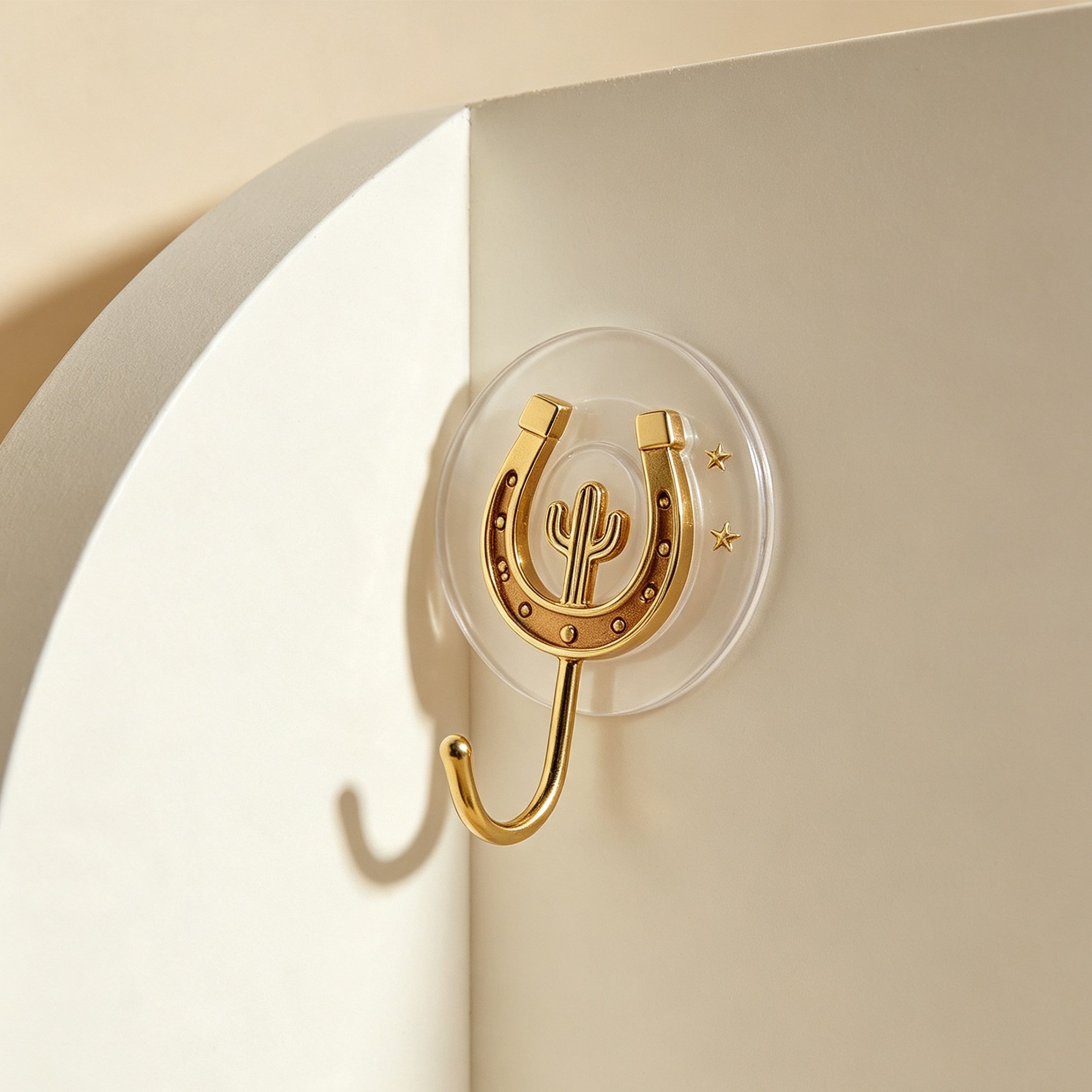 Rustic Western wall hook shaped like a cactus