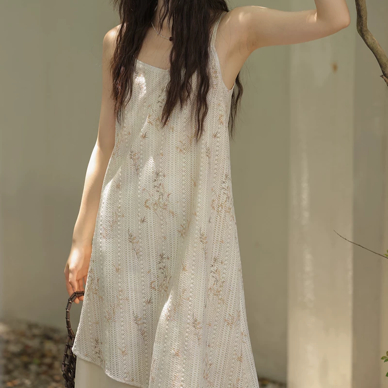 Floral Print Spaghetti-Strap Dress