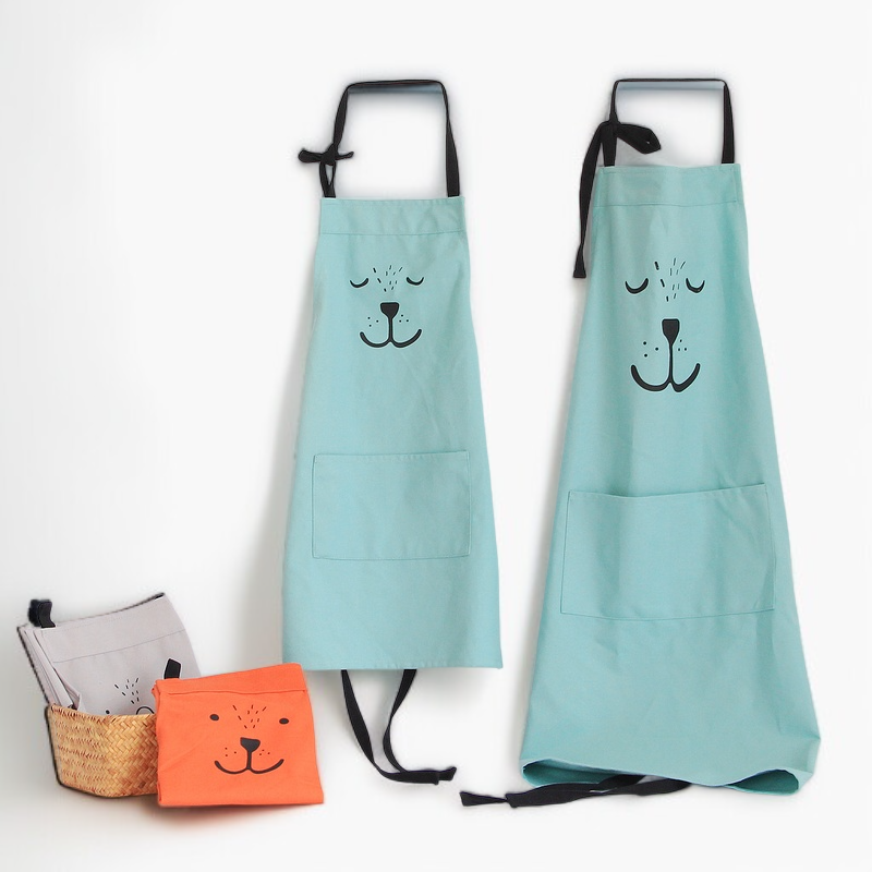 コットン親子エプロンかわいい子供赤ちゃん大人用エプロンクリエイティブ表現プリント柄ノースリーブエプロン