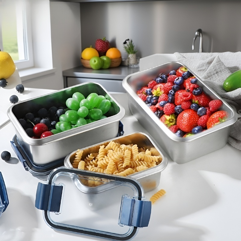 Stainless Steel 304 Heated Lunch Container with Plastic Handle