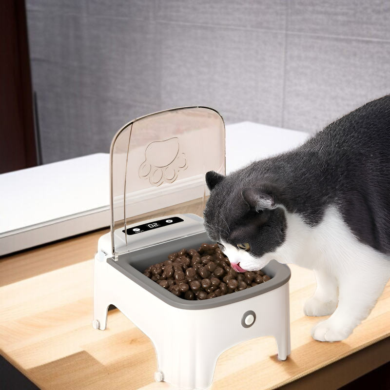 스마트 펫 센서 피더 자동 감지 방습 오픈 커버 고양이 사료 강아지 사료 피더
