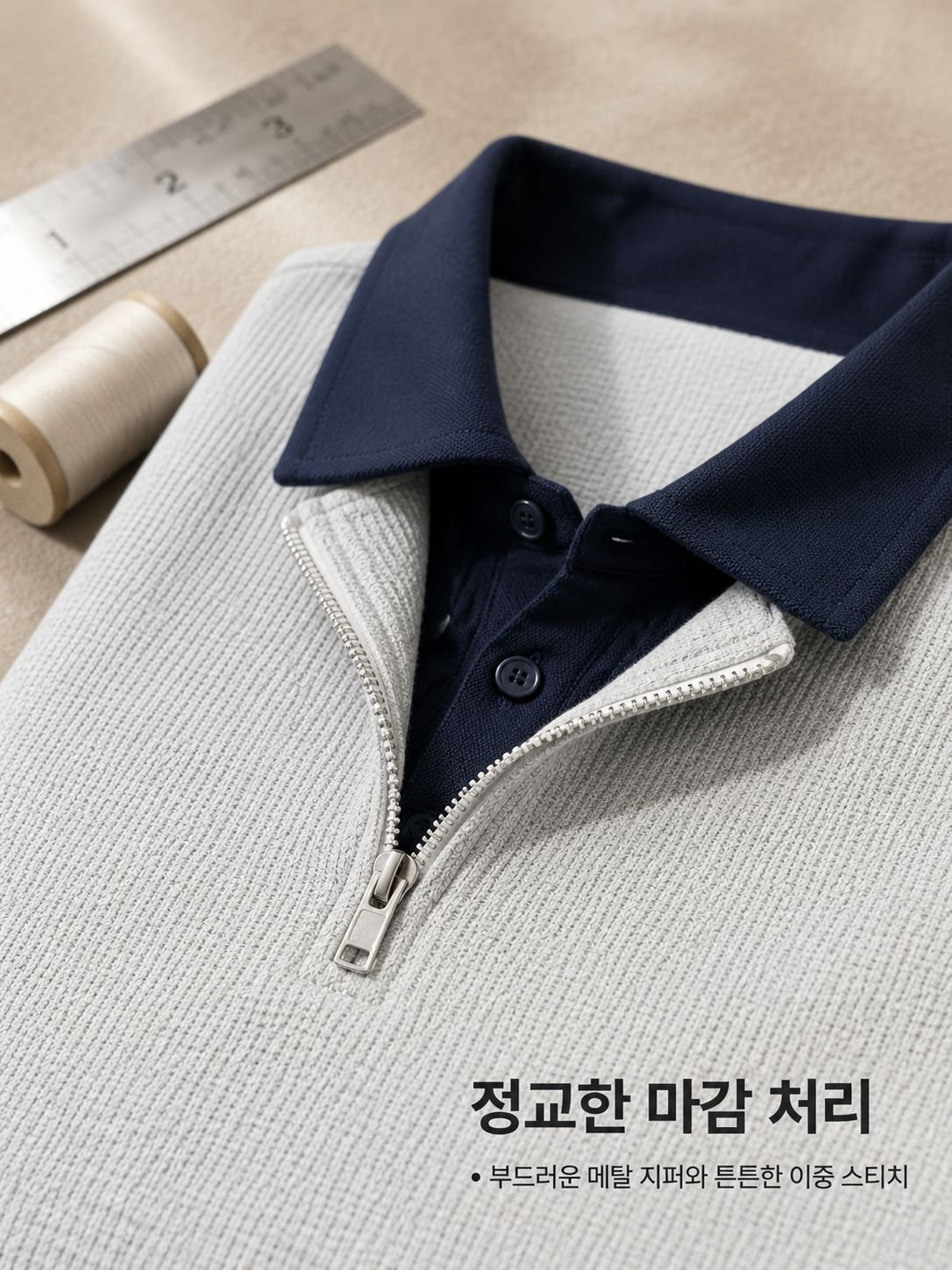 트렌디한 남성 레이어드 폴로셔츠 디테일