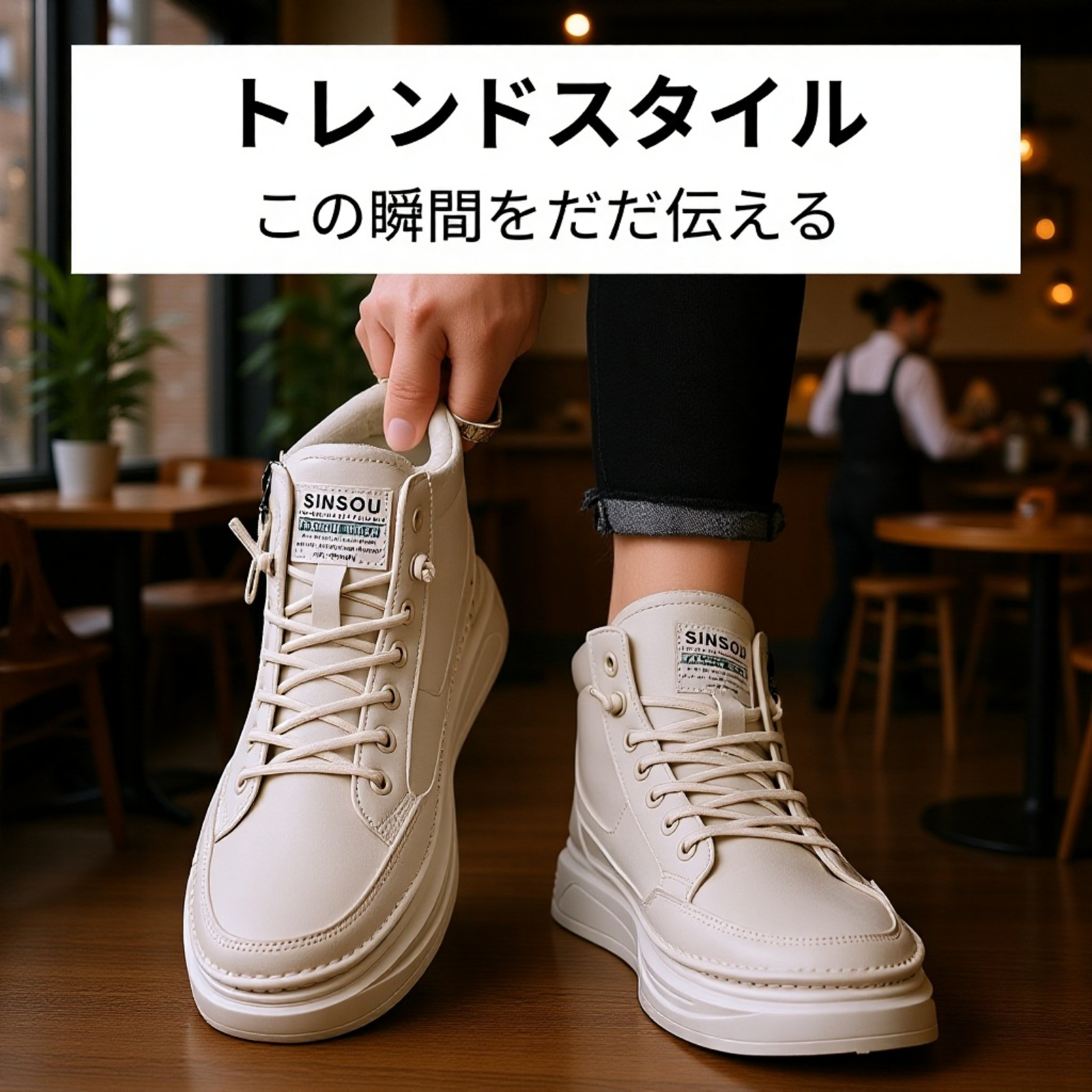 メンズコンフォートカジュアルレザーシューズ