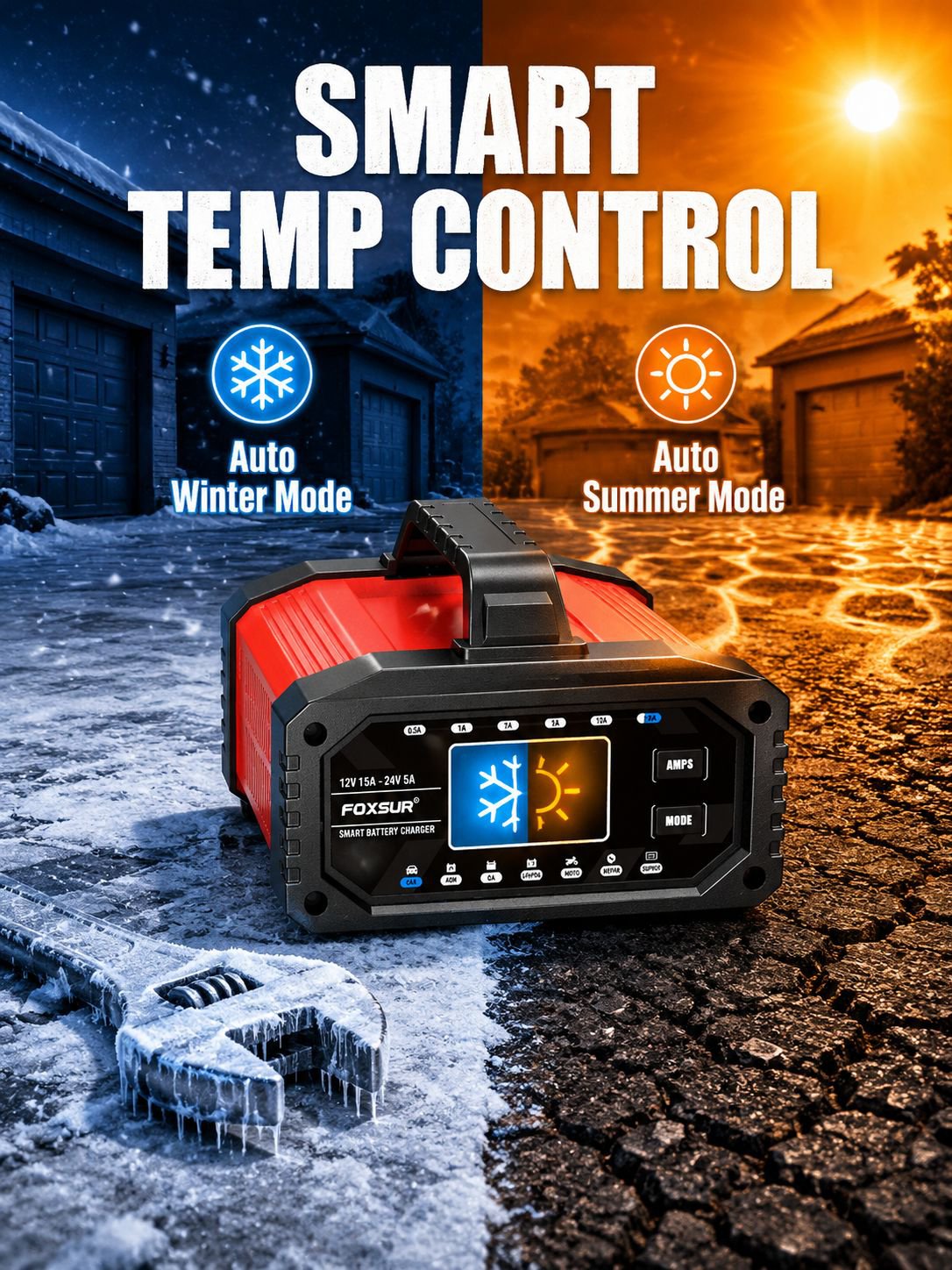 Portable lead-acid lithium iron phosphate charger for cars, ships, and motorcycles with adjustable c