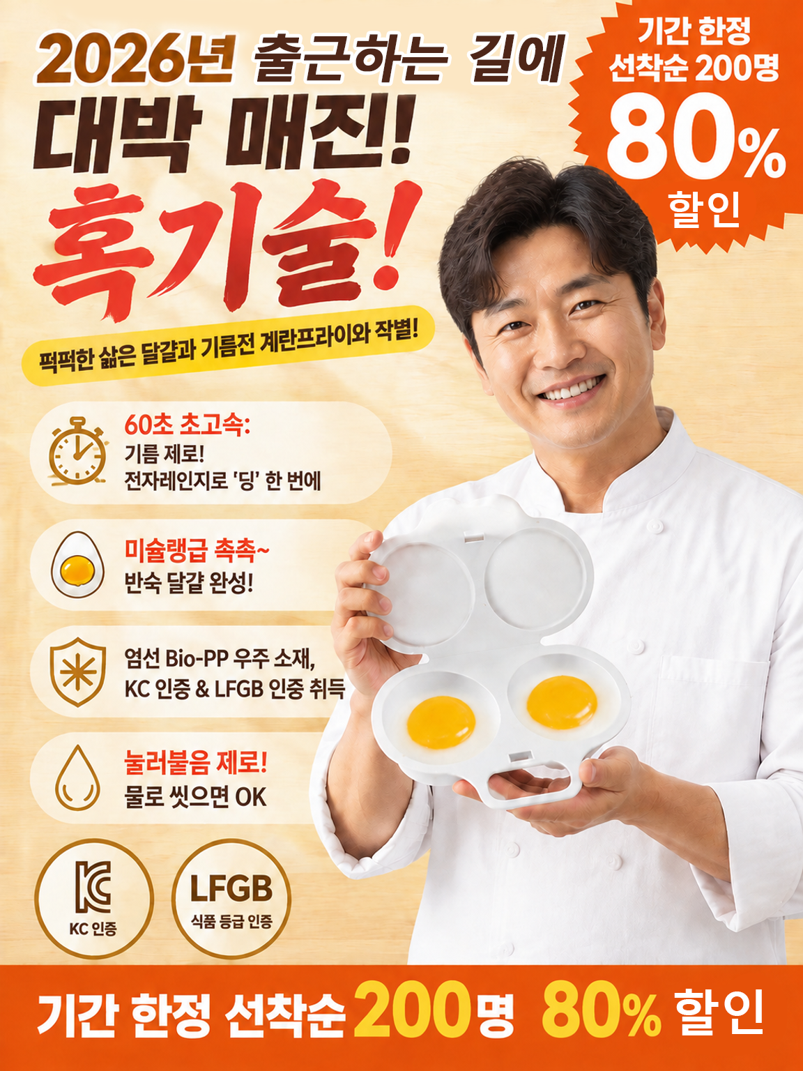 【실패 없는 미쉐린급】전자레인지 내열 이중 계란찜 용기