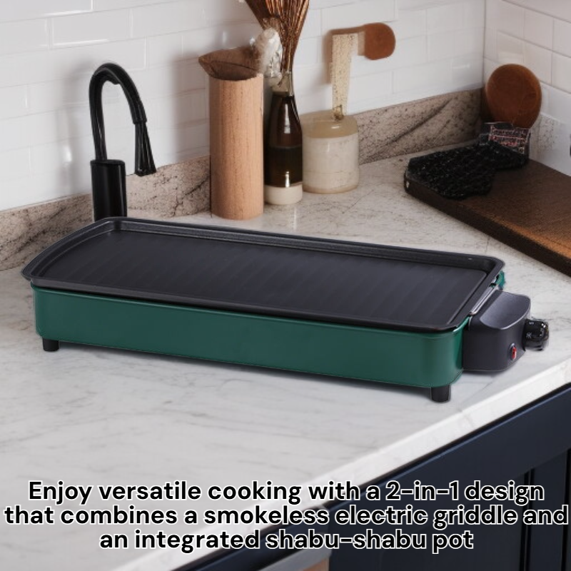 Household Smokeless Electric Griddle and Integrated Shabu-shabu Pot
