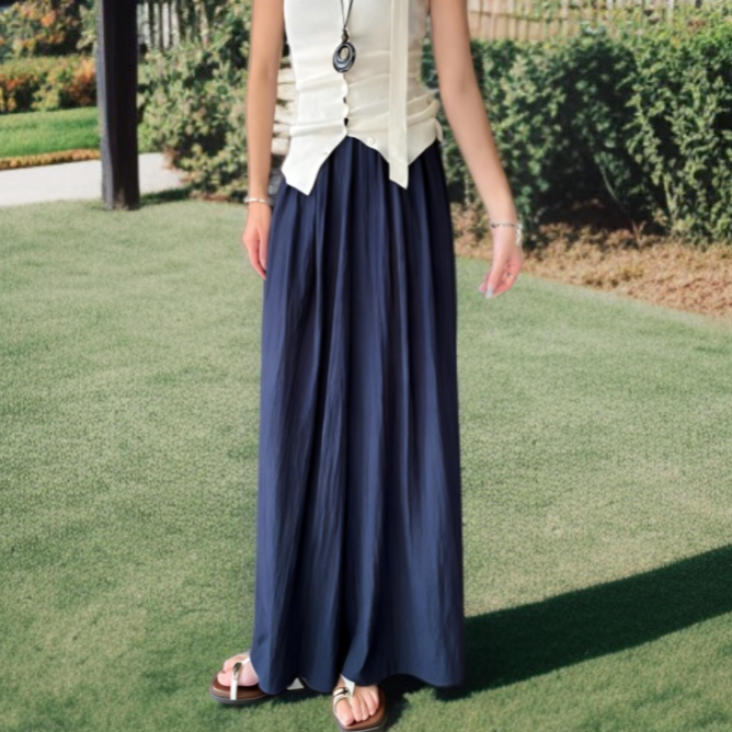 ウエストゴム 高腰 体型カバー インナーロープ付き 家庭用リラックス 4色展開