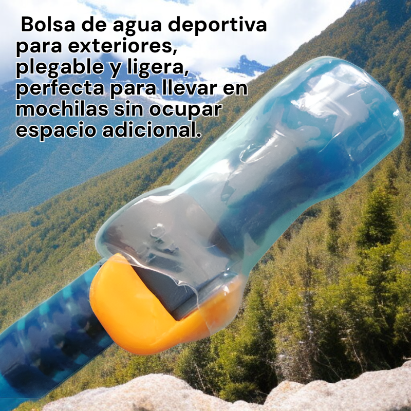 Bolsa de agua deportiva para exteriores, plegable y sin sabor, fácil de transportar
