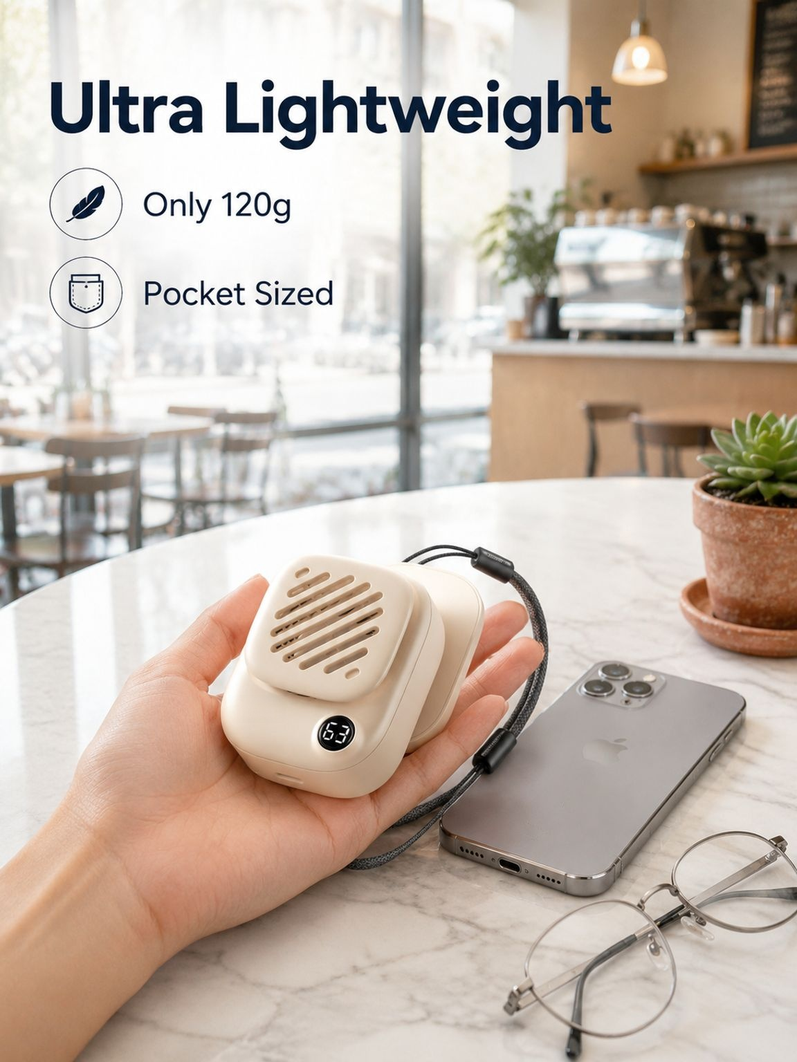 Aicool magnetic fan, small neckband, mini handheld, high speed, suitable for office, desktop, studen