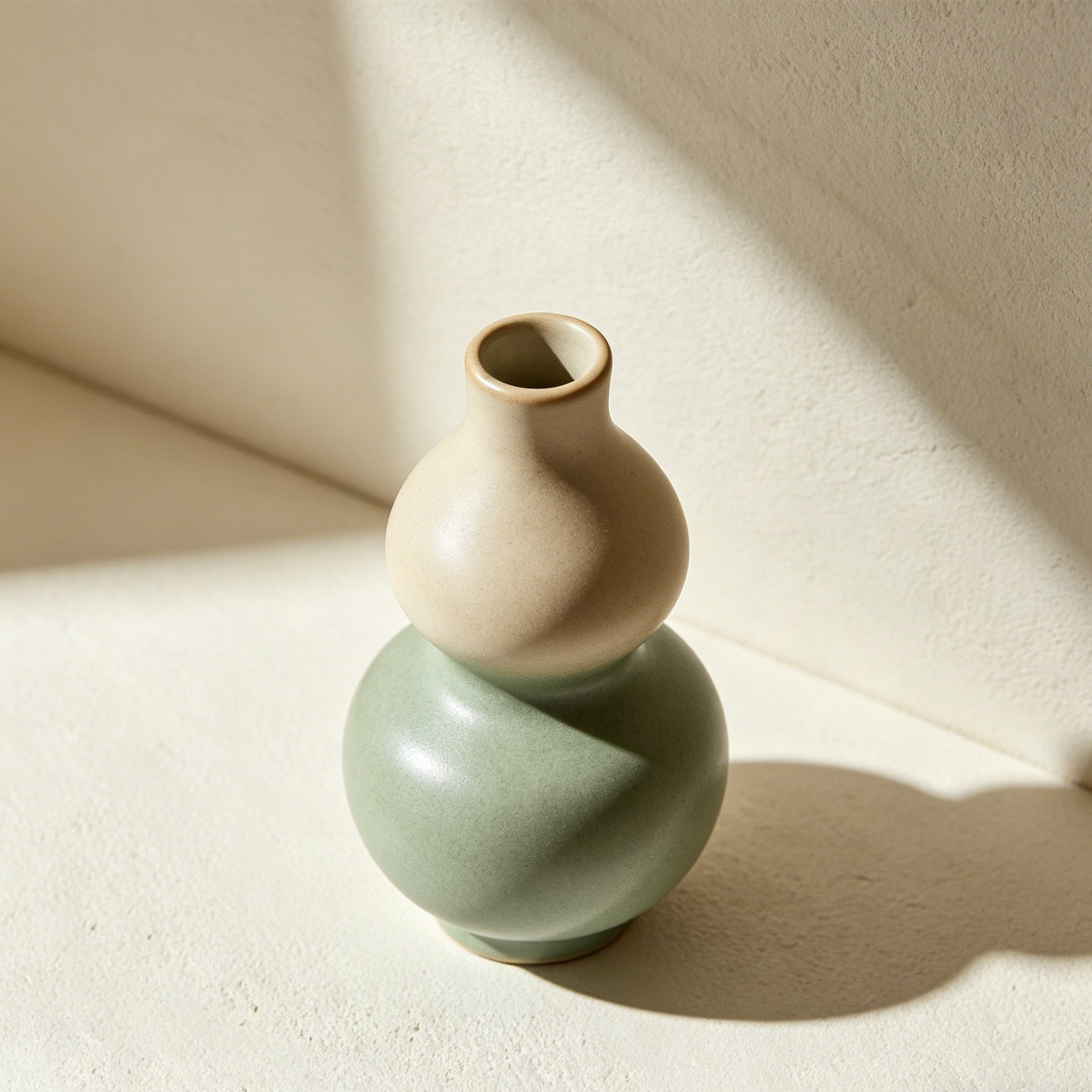 Two-Tone Ceramic Gourd Vase Set (Pack of 2)