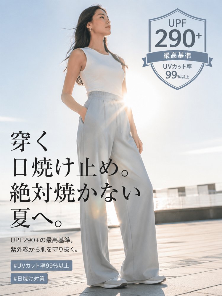 Monolly 3D美シルエットパンツ | 汗ジミ・ムレ・紫外線を1本で撃退