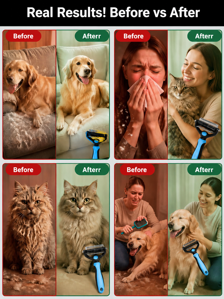 Pet-specific hair removal comb