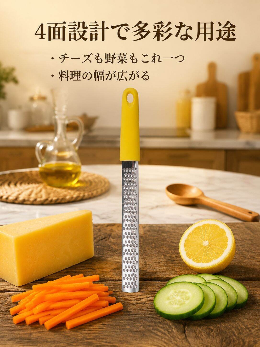 多機能ステンレス製チーズおろし器