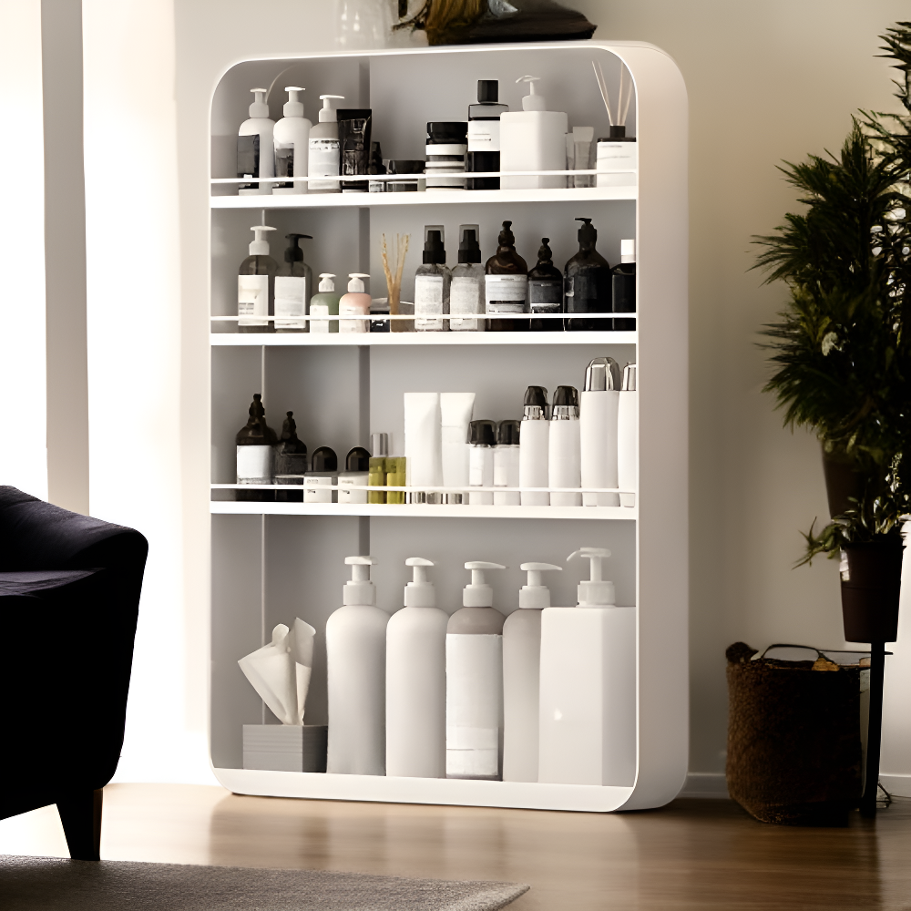 ตู้เก็บผ้าขนหนูในห้องน้ำ แบบบาง ติดตั้งด้วยกาว ไม่ต้องเจาะผนัง