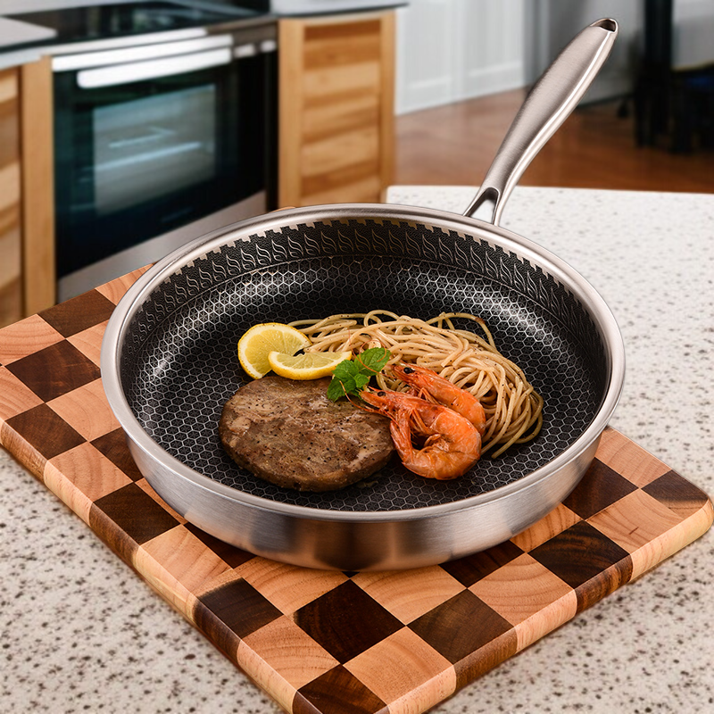 Durable stainless steel cookware set for kitchen use