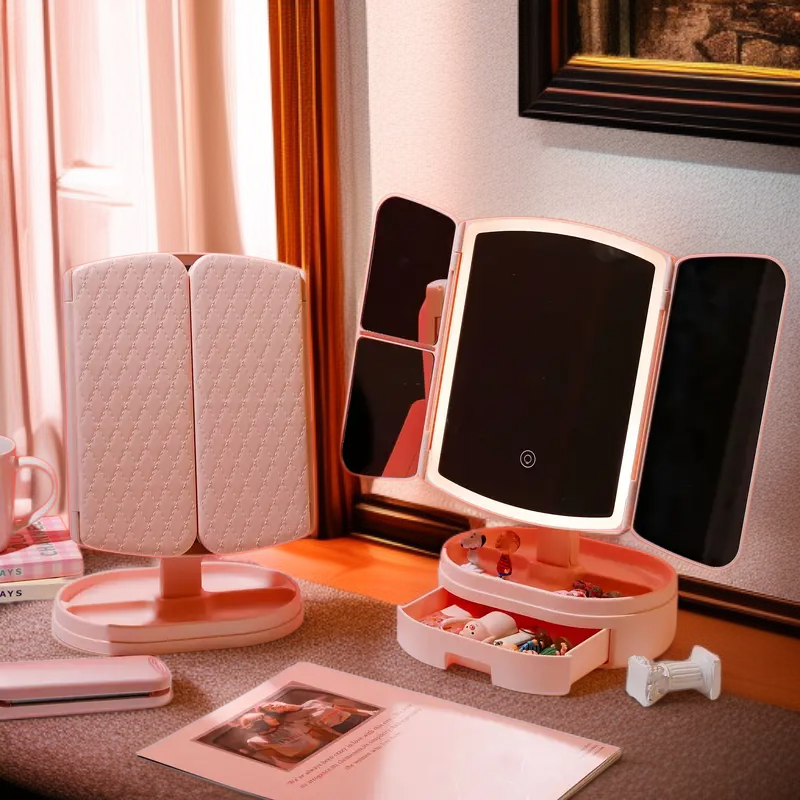 Aufbewahrungsständer mit Touchscreen-Schönheitsspiegel, perfekte Geschenkidee für Damen