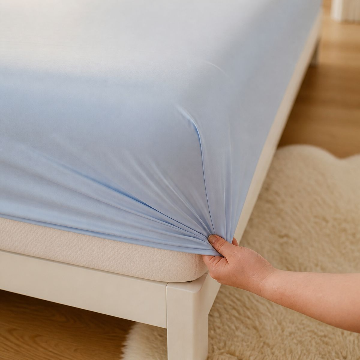 Class A Nylon/Ammonium Silk Cooling Fitted Sheet, Suitable for Summer Use in Air-Conditioned Rooms, 