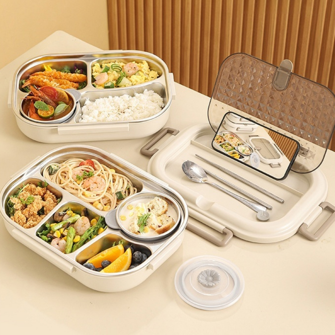 Moderne 304 Edelstahl Lunchbox mit 5 Fächern und Isolierung