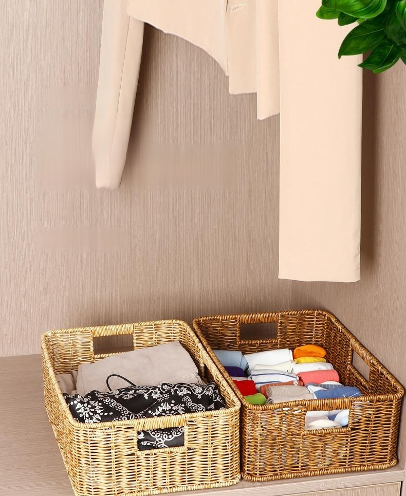 Desktop storage basket holding toys and snacks