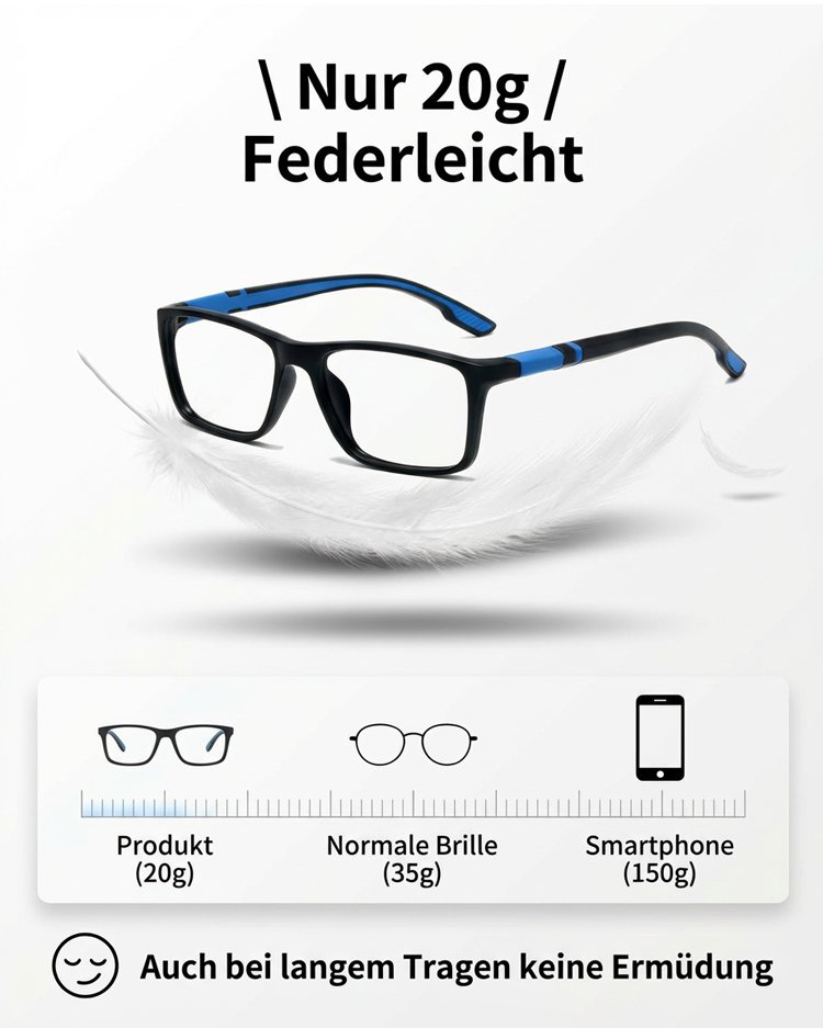 Lesebrille mit bifokalen Gläsern und Blaulichtfilter