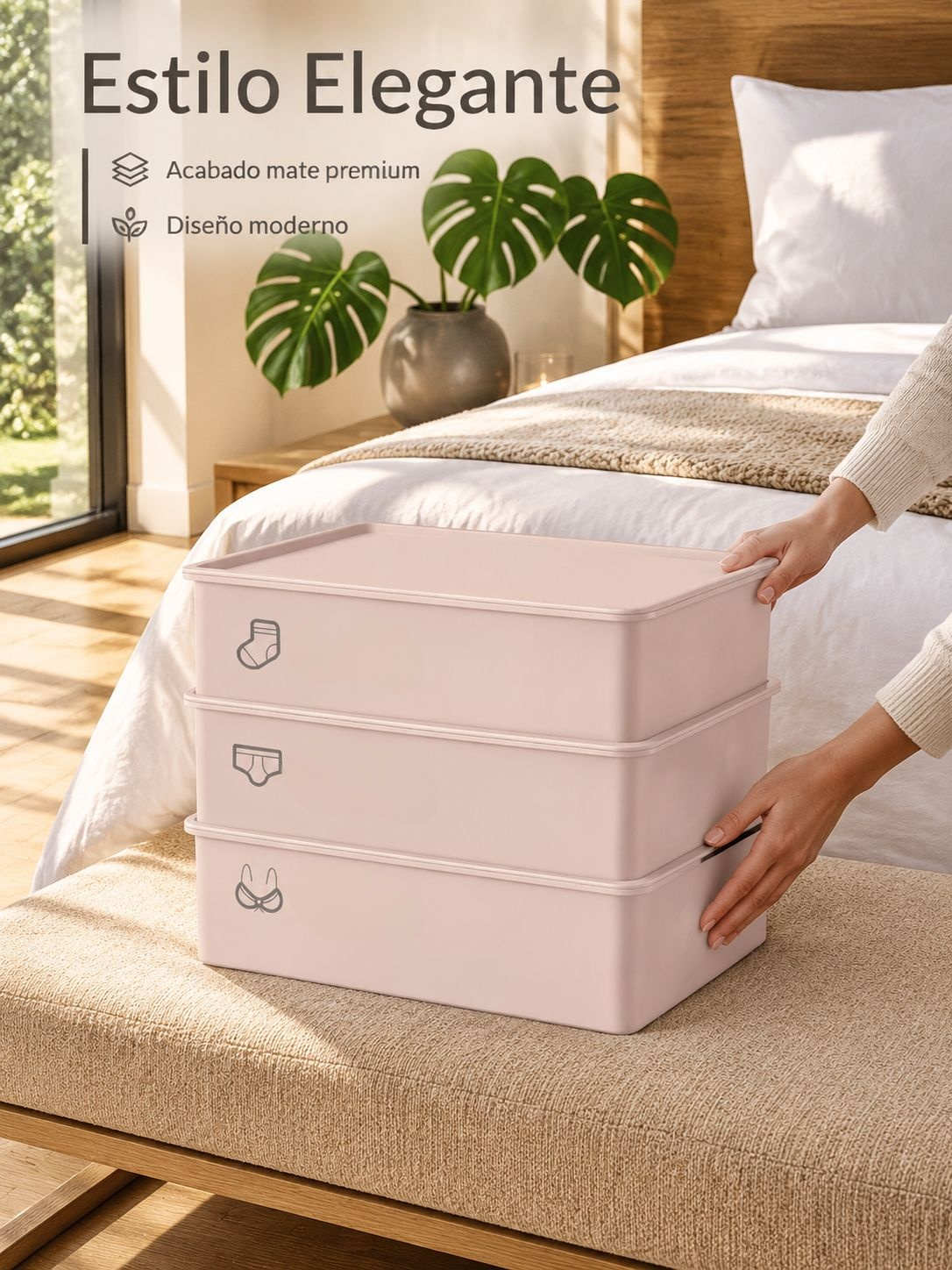 Caja plegable para un fácil almacenamiento en el hogar