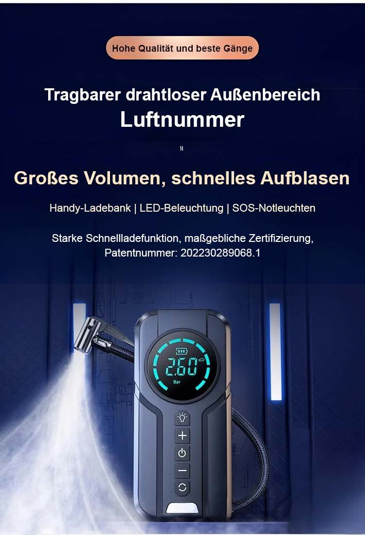 Ultraleiser intelligenter Luftkompressor in moderner Werkstatt