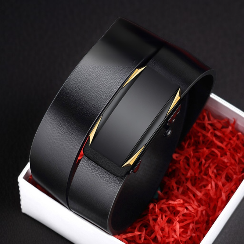 비즈니스 캐주얼 남성 벨트 중장년 남성 자동 버클 벨트 소가죽 모조 가죽 비즈니스 캐주얼 남성 벨트