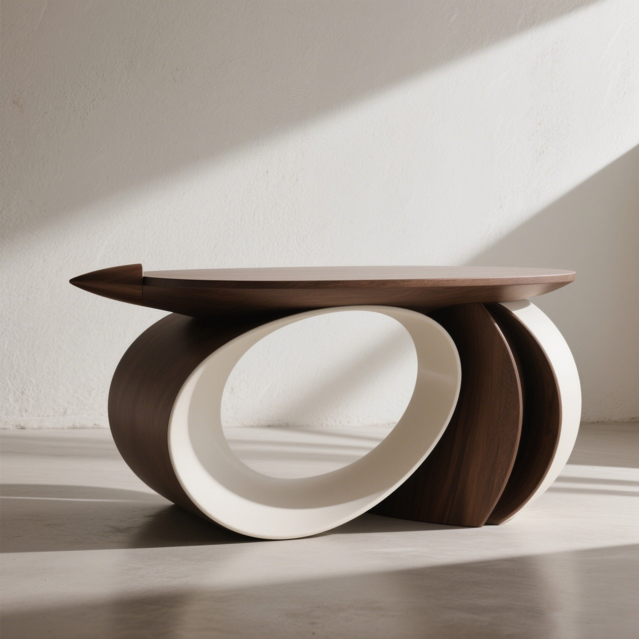 モダン幾何形サイドテーブルの全体画像