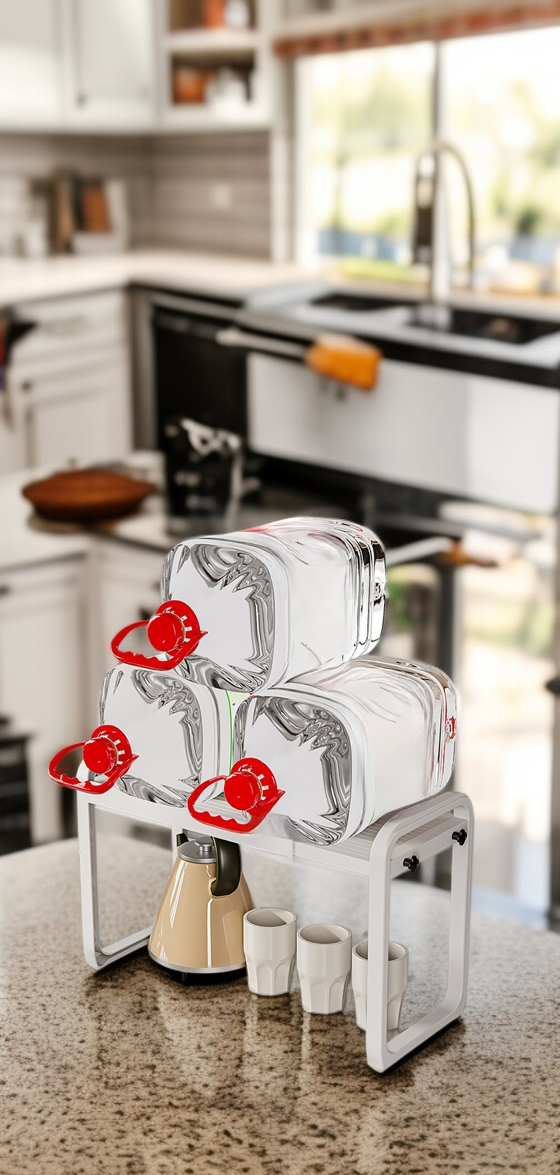 Durable metal kitchen storage rack