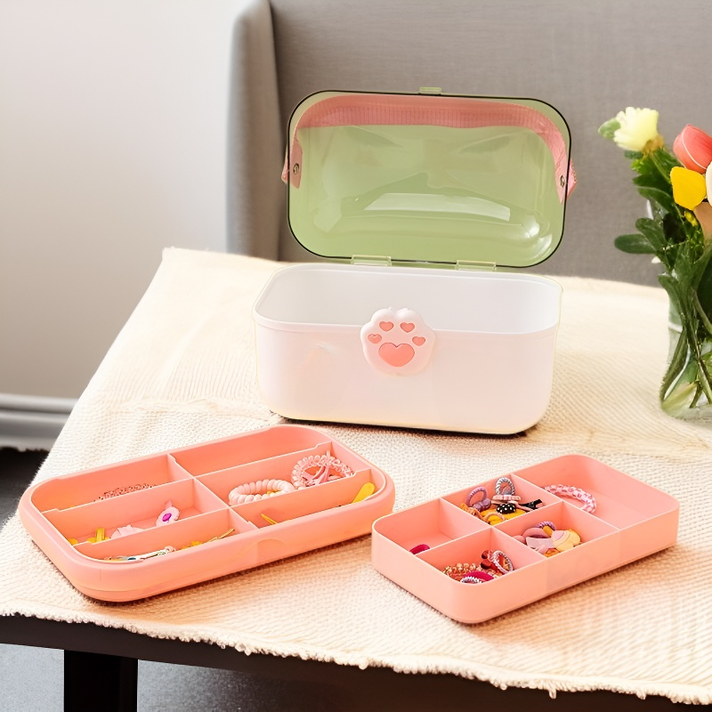 Multi-layer Compartment Jewelry Storage Box, Hair Accessories Organizer
