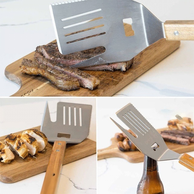 Espátula multifuncional para barbacoa