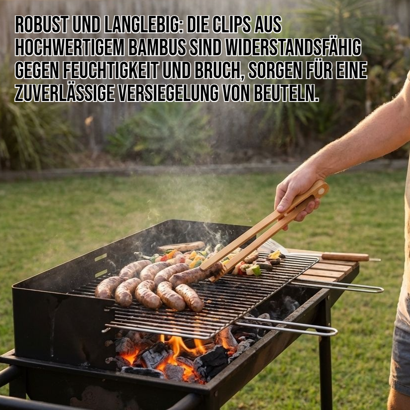 Lebensmittelclips aus Bambus