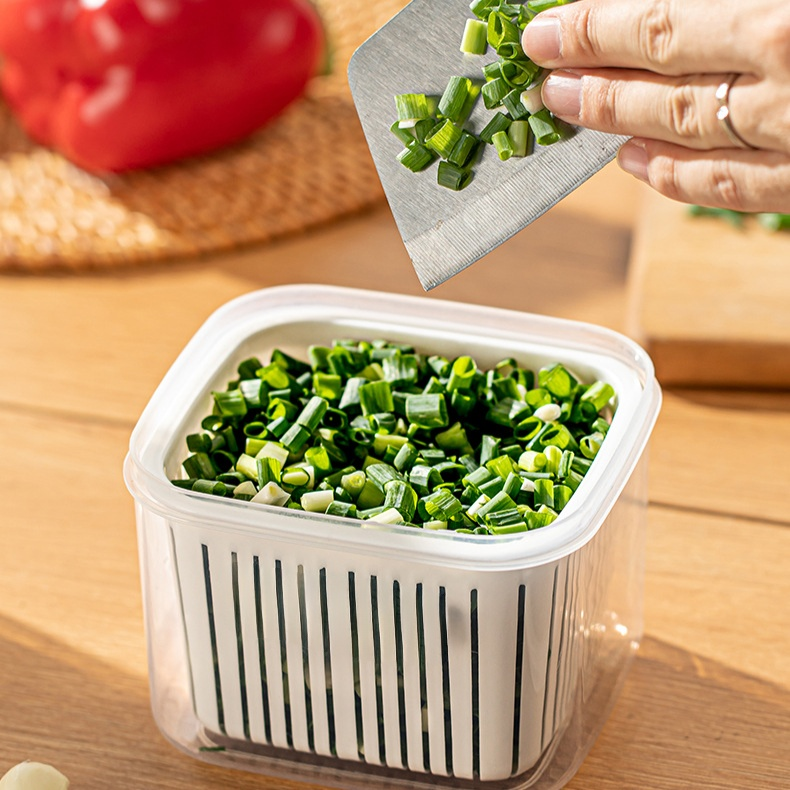  Leak-proof Fresh Keeper for Green Onion, Ginger, and Garlic
