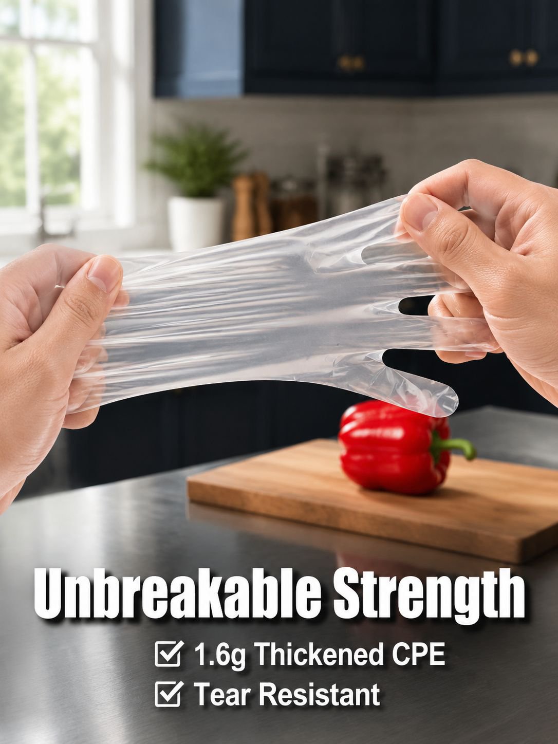 Disposable CPE Gloves Individually Wrapped Thickened Version
