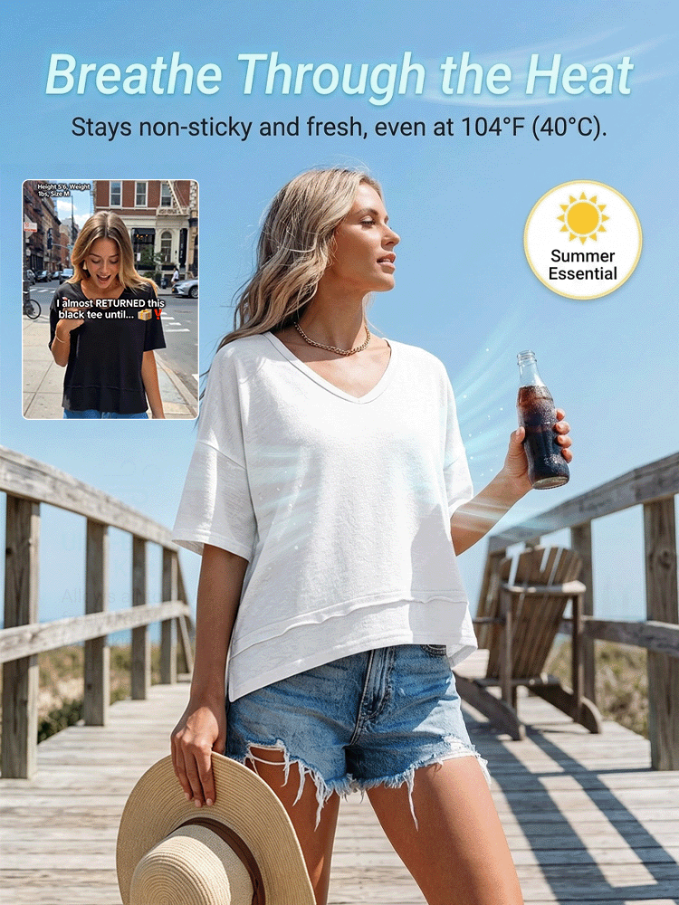 Women's Summer V-Neck T-Shirt