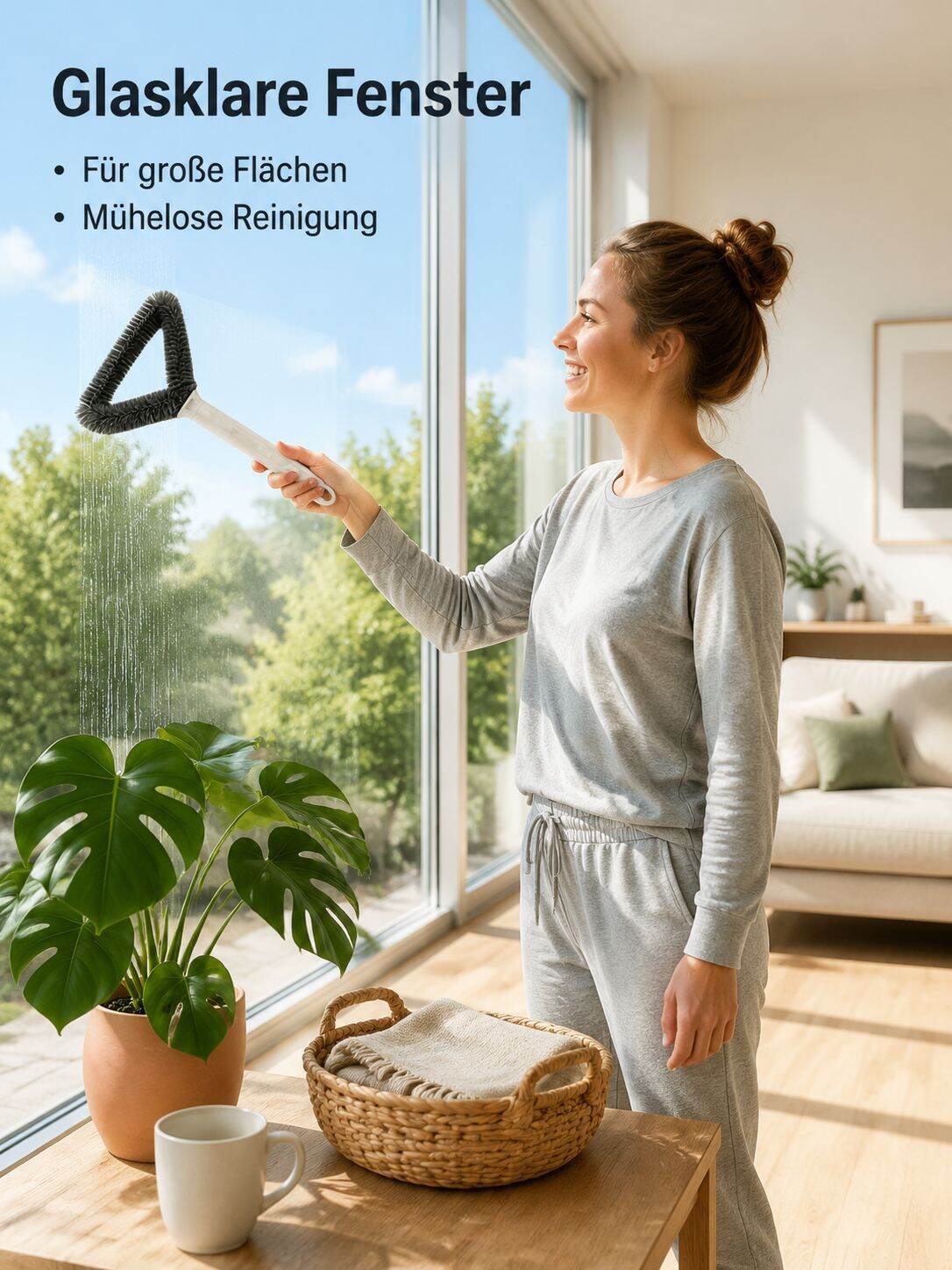 Dreieckiger, abnehmbarer, waschbarer Doppelseitiger Fensterreinigungsbürste für den Hausgebrauch