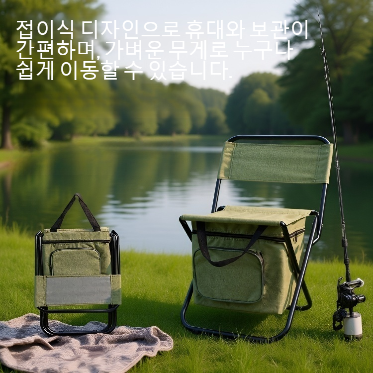 수납 공간이 있는 휴대용 접이식 야외 캠핑 의자